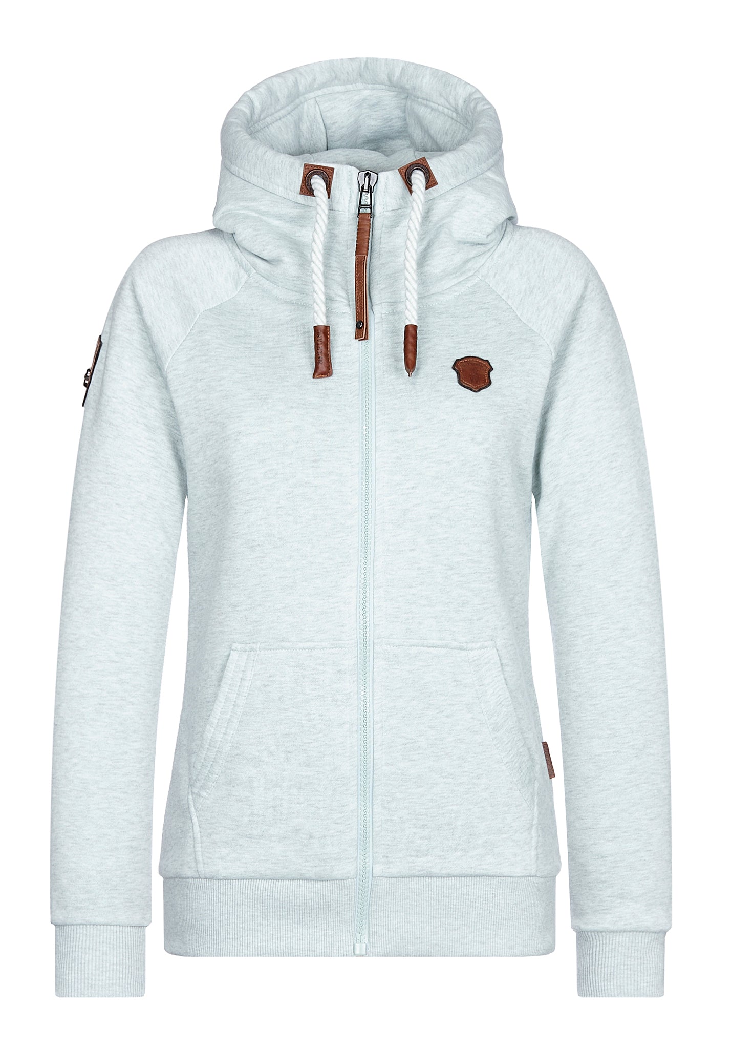 Sweat Capuche Femme Naketano Gris Taille M - Zippé Coton - Très Bon état