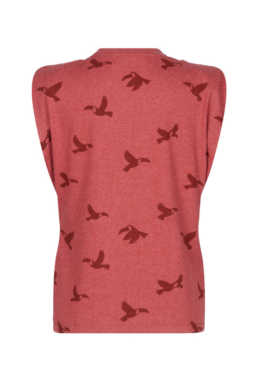 Liebesaus - Ruby Red Melange Allover Birds